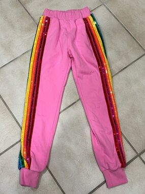 Lola + the boys rainbow sequin pants